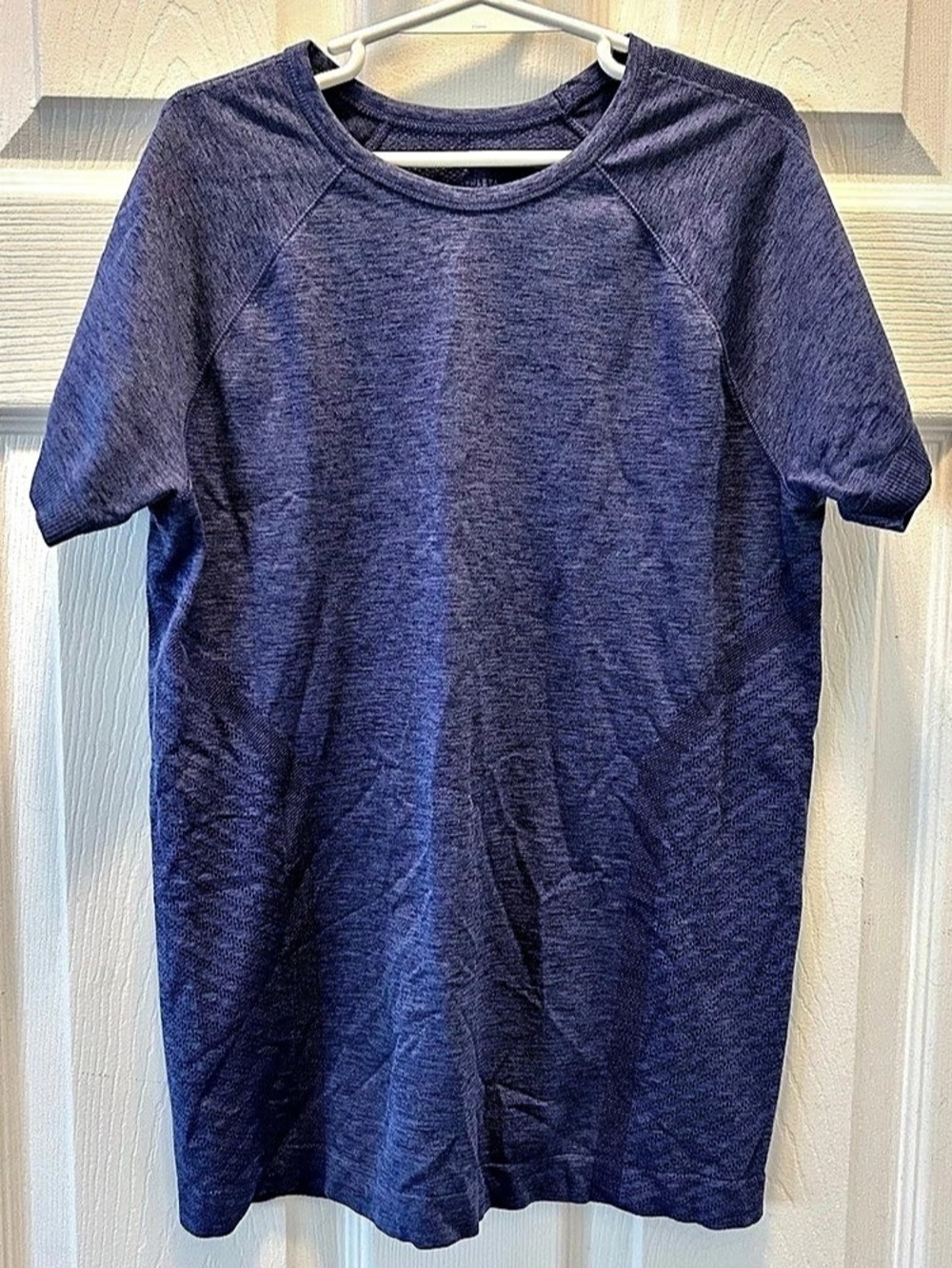 Athleta Girl T-Shirt Girls XL 14 Blue Solid Breathable Crew Neck Short Sleeve